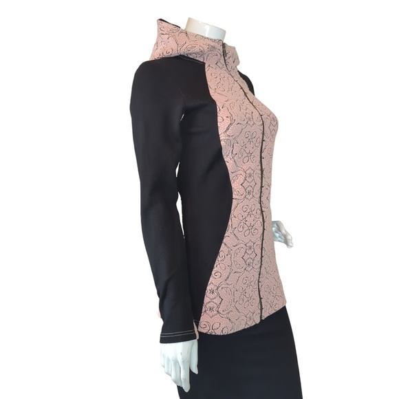 Tonia Debellis Pink and Black Full Zip Hoodie Jacket - Picture 4 of 15